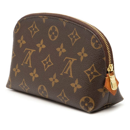Louis Vuitton Monogram Pochette Cosmetic PM Pouch Brown Leather — view 2