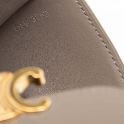 Celine Trio Small Flap Wallet Bifold Pebble Gray Leather — view 7