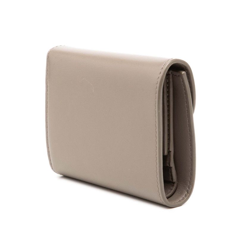 Celine Trio Small Flap Wallet Bifold Pebble Gray Leather — view 2