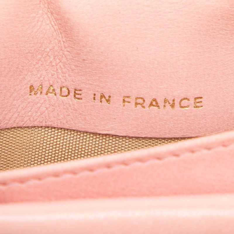 Chanel CC Logo Bifold Wallet Pink Caviar Leather — view 7