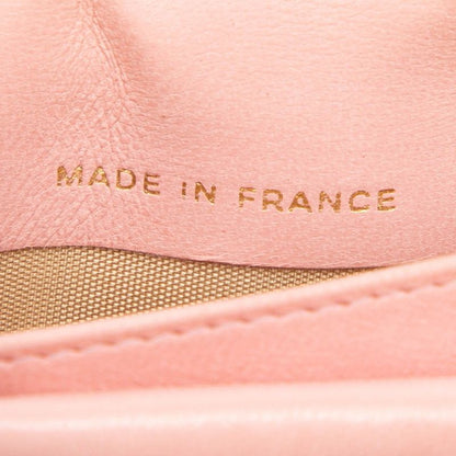 Chanel CC Logo Bifold Wallet Pink Caviar Leather — view 7