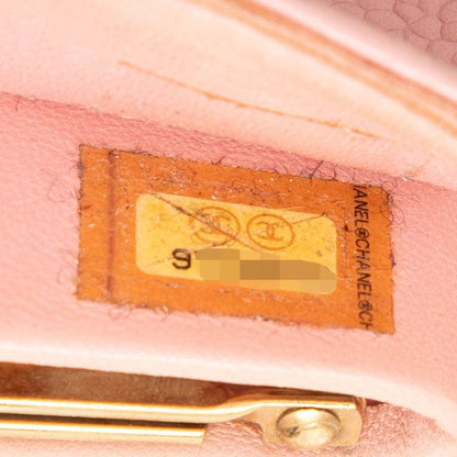 Chanel CC Logo Bifold Wallet Pink Caviar Leather — view 8