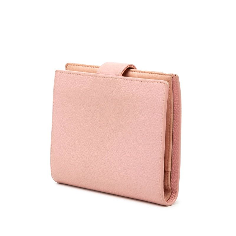 Chanel CC Logo Bifold Wallet Pink Caviar Leather — view 2