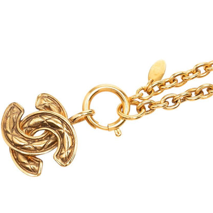 Chanel Quilted CC Logo Chain Necklace Gold Plated
