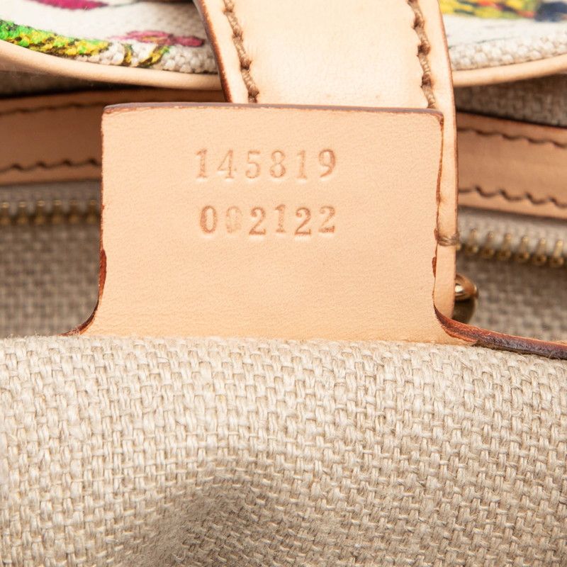 Gucci New Jackie Flora Flower Shoulder Bag Ivory Multi Canvas Leather — view 6