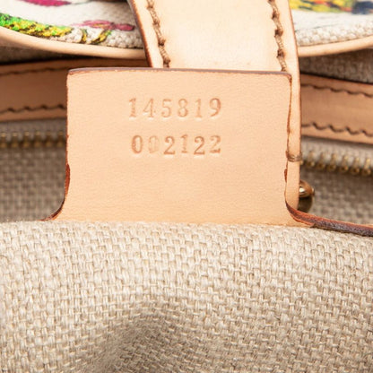 Gucci New Jackie Flora Flower Shoulder Bag Ivory Multi Canvas Leather — view 6