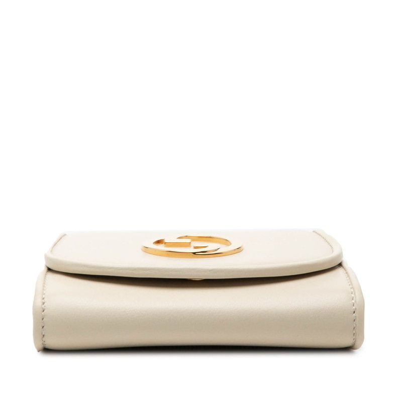 Gucci Interlocking Blanc Di Chain Wallet Shoulder Bag White Leather — view 3