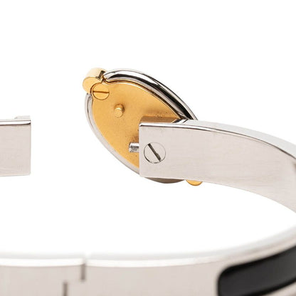 Hermes Mini Click Chaine D'ancre Bracelet Silver Black Metal Enamel — view 4