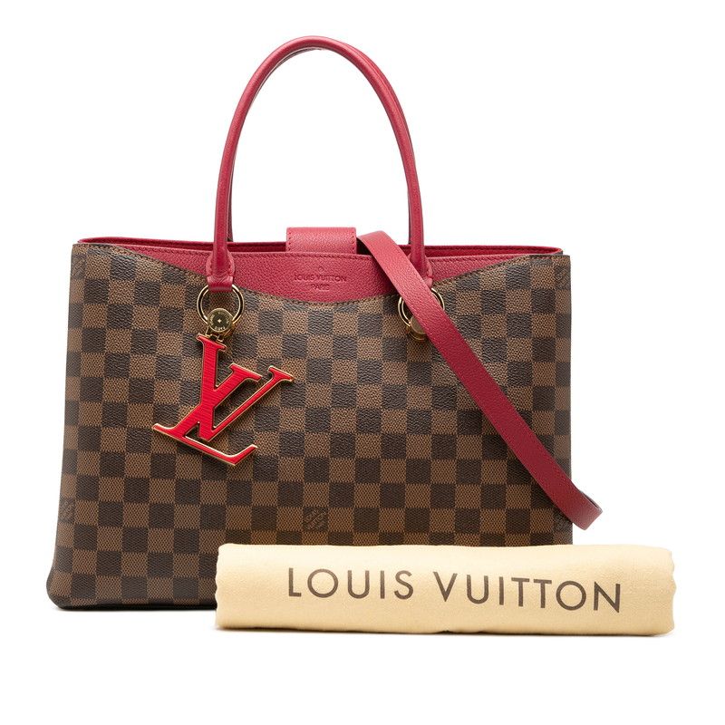 Louis Vuitton Damier LV Riverside 2-Way Shoulder Bag Brown Riduvant Leather — view 8