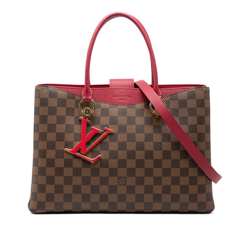 Louis Vuitton Damier LV Riverside 2-Way Shoulder Bag Brown Riduvant Leather