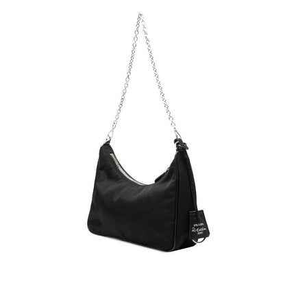 Prada Re Edition Chain 2-Way Shoulder Bag Black Nylon Leather — view 2