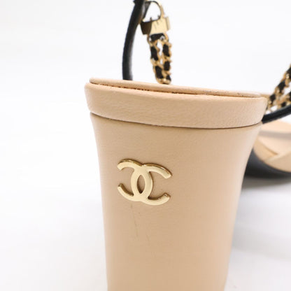 Chanel CC Logo Ankle Strap Double Strand Chain Mules — view 8