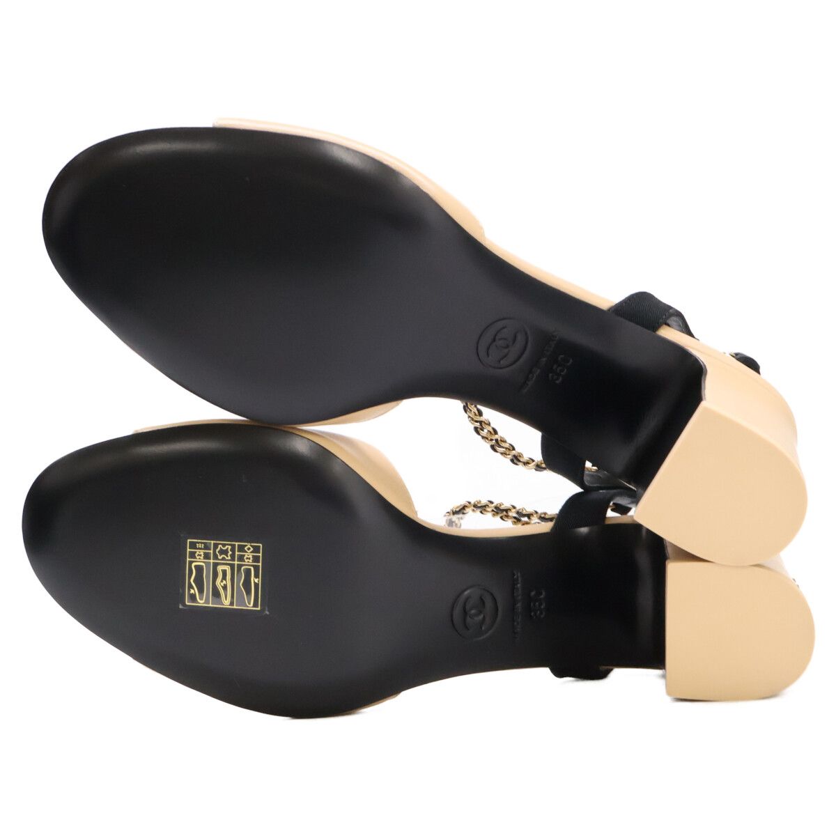 Chanel CC Logo Ankle Strap Double Strand Chain Mules — view 6