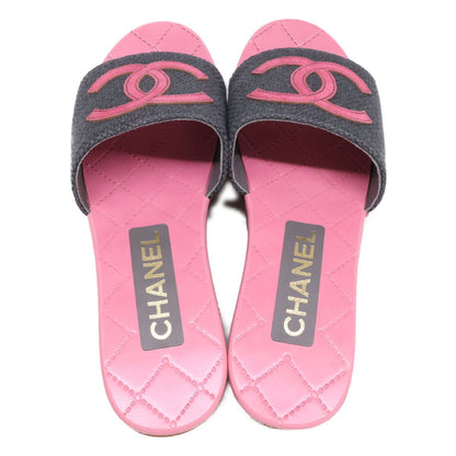 Chanel CC Logo Wood Sole Quilted Sandals — view 5