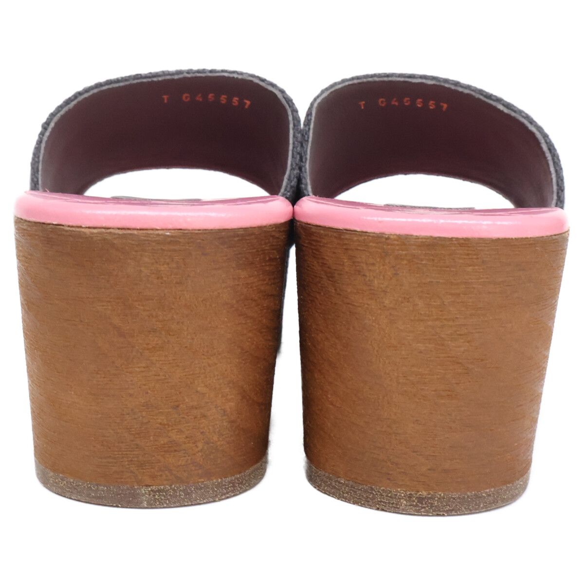 Chanel CC Logo Wood Sole Quilted Sandals — view 3