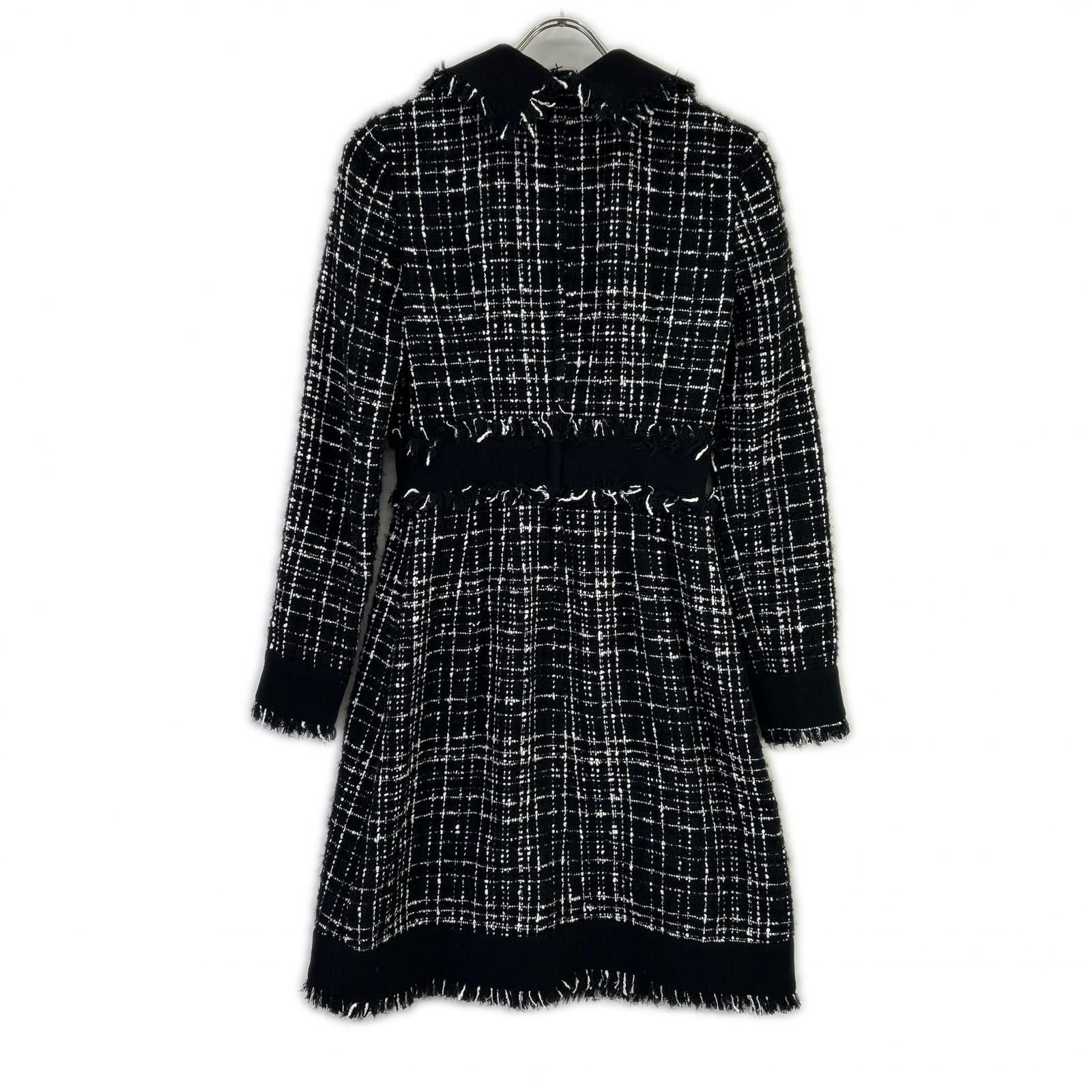 Dolce & Gabbana Black Button Tweed Dress 38 — view 2