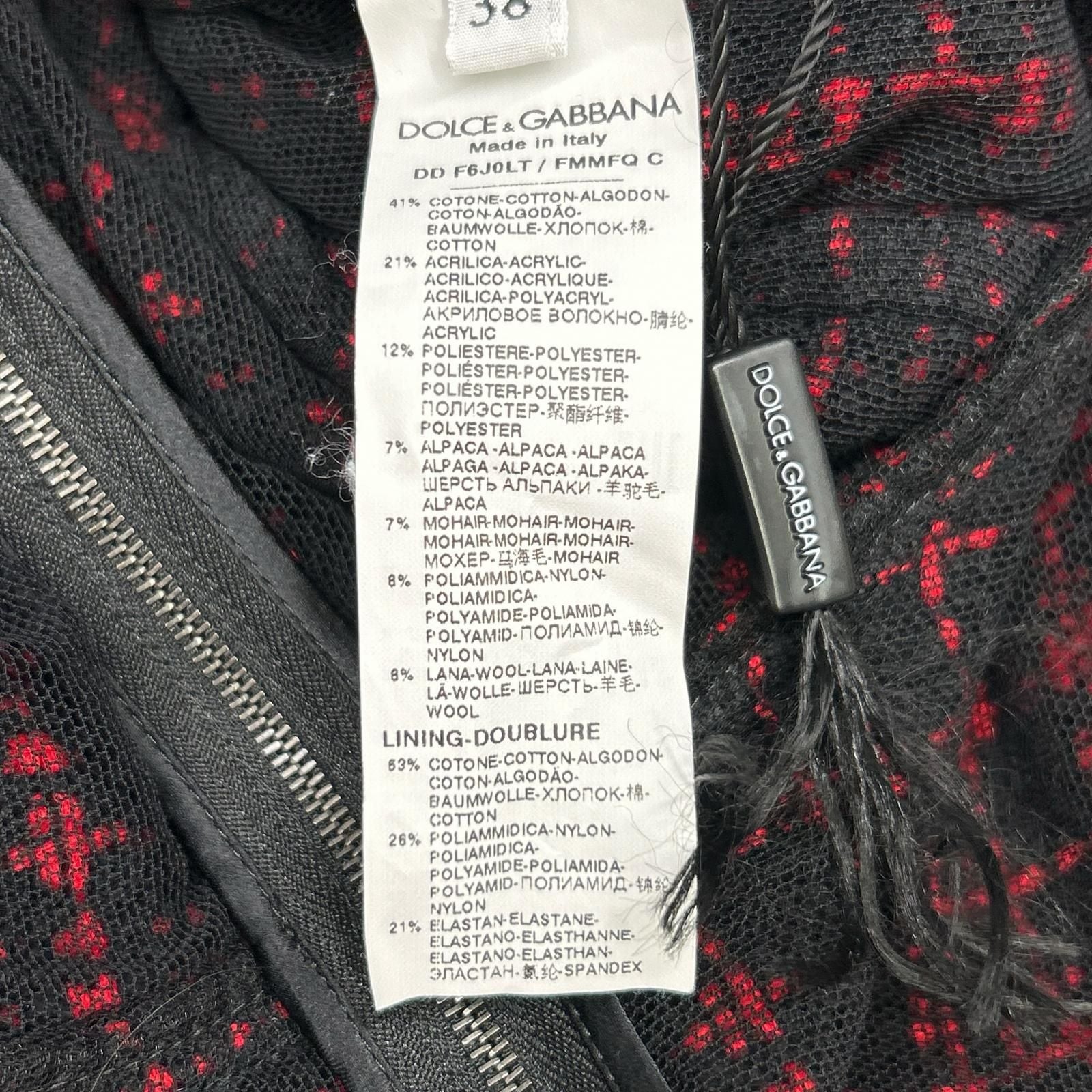 Dolce & Gabbana Red Black Tweed Dress 38 — view 4