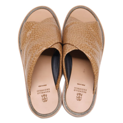 Brunello Cucinelli Leather Moniere Decoration Cross Sandals — view 5