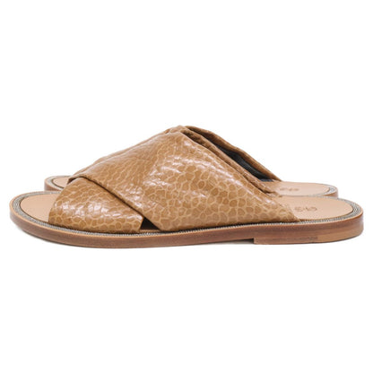 Brunello Cucinelli Leather Moniere Decoration Cross Sandals — view 2