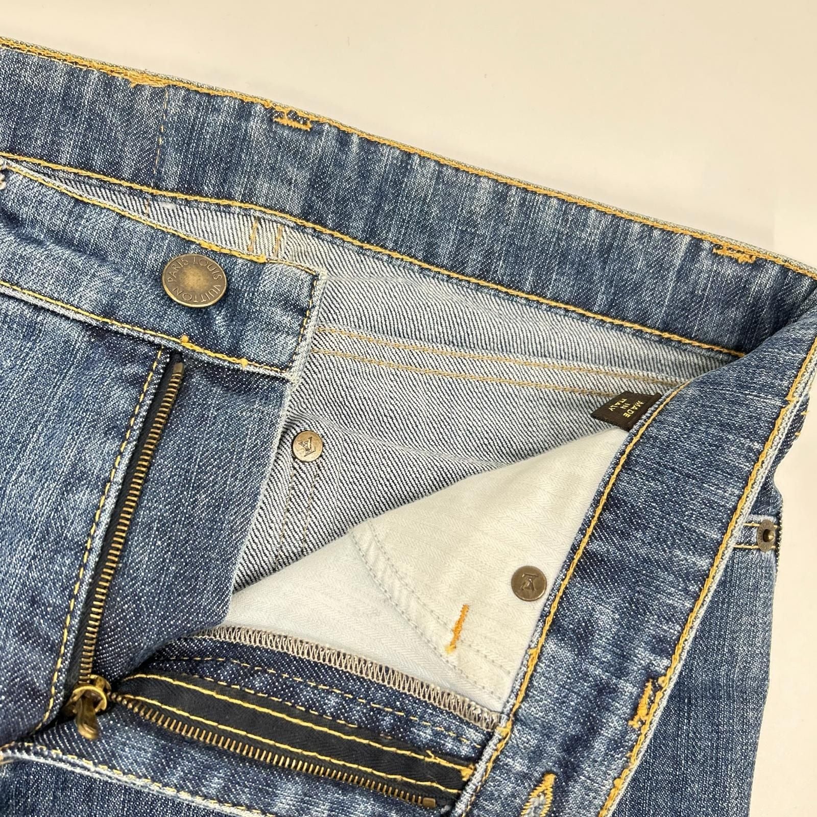 Louis Vuitton Indigo Cotton Denim Pants 34 — view 6