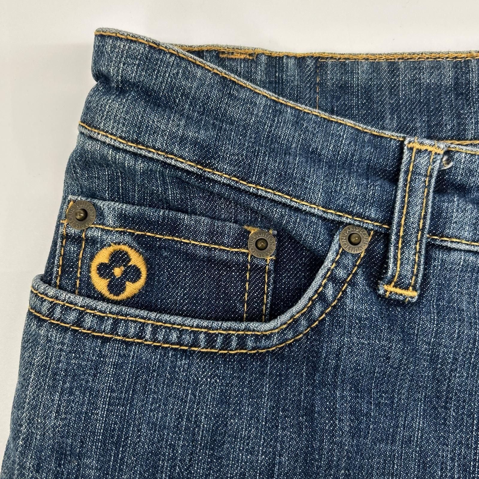 Louis Vuitton Indigo Cotton Denim Pants 34 — view 8