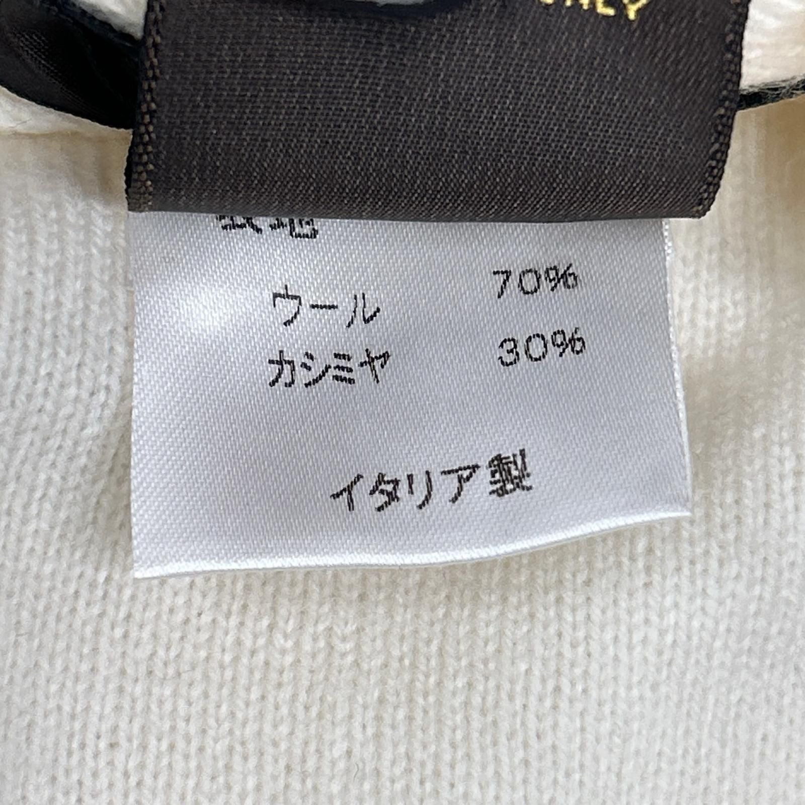 Louis Vuitton White Wool Cashmere Back Button Short Sleeve Knit Sweater — view 5