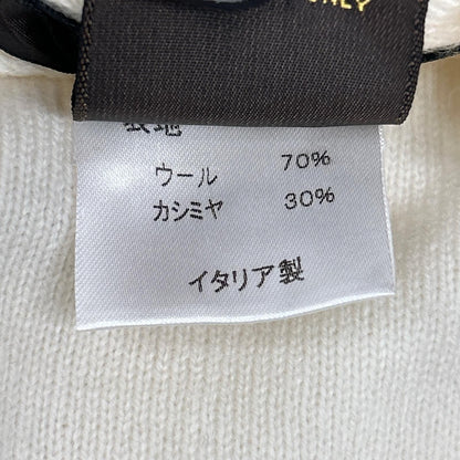 Louis Vuitton White Wool Cashmere Back Button Short Sleeve Knit Sweater — view 5