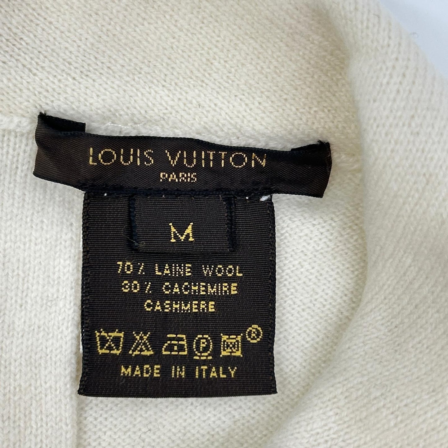 Louis Vuitton White Wool Cashmere Back Button Short Sleeve Knit Sweater — view 3