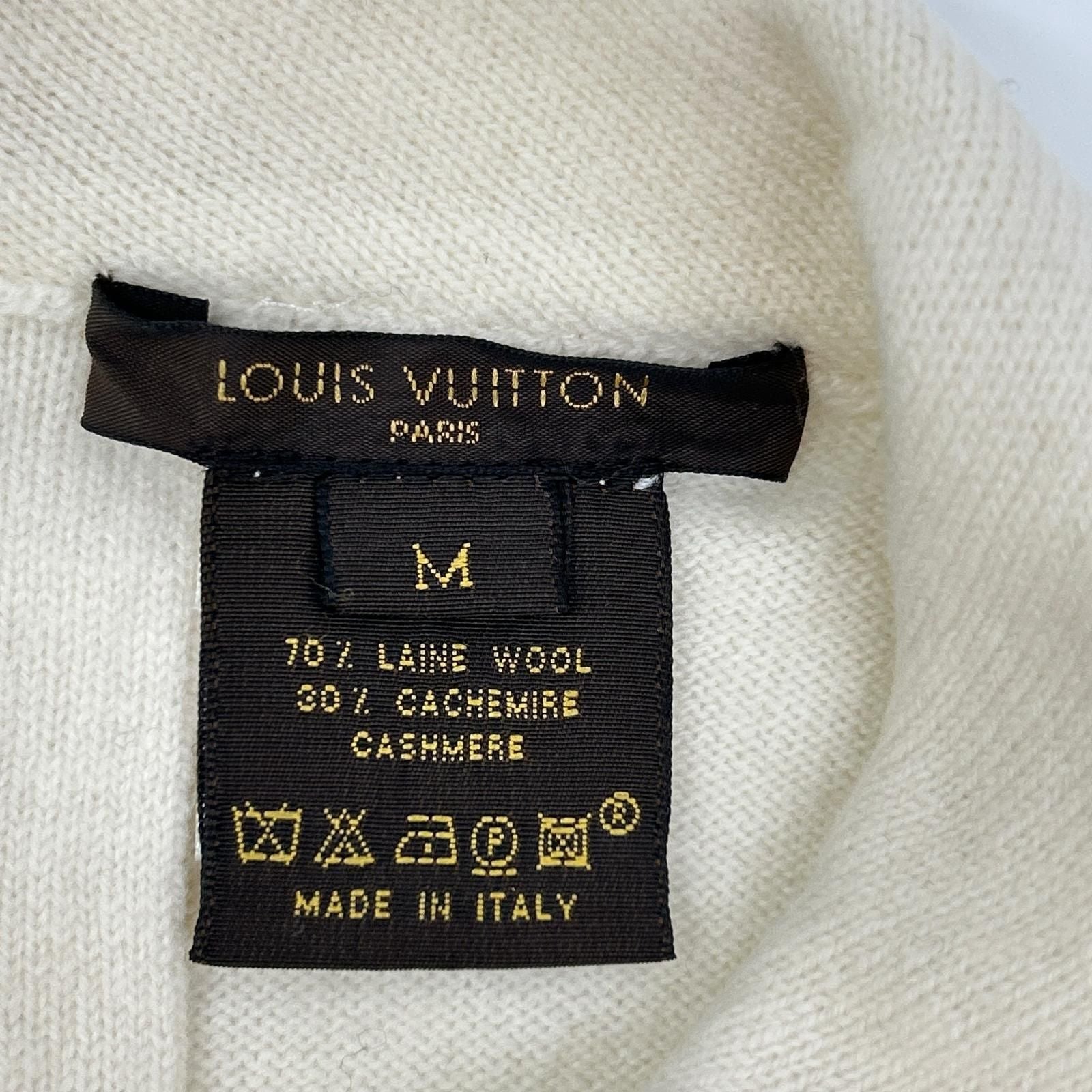Louis Vuitton White Wool Cashmere Back Button Short Sleeve Knit Sweater — view 3