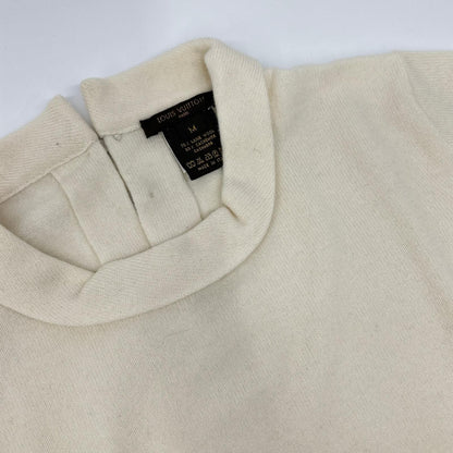 Louis Vuitton White Wool Cashmere Back Button Short Sleeve Knit Sweater — view 6