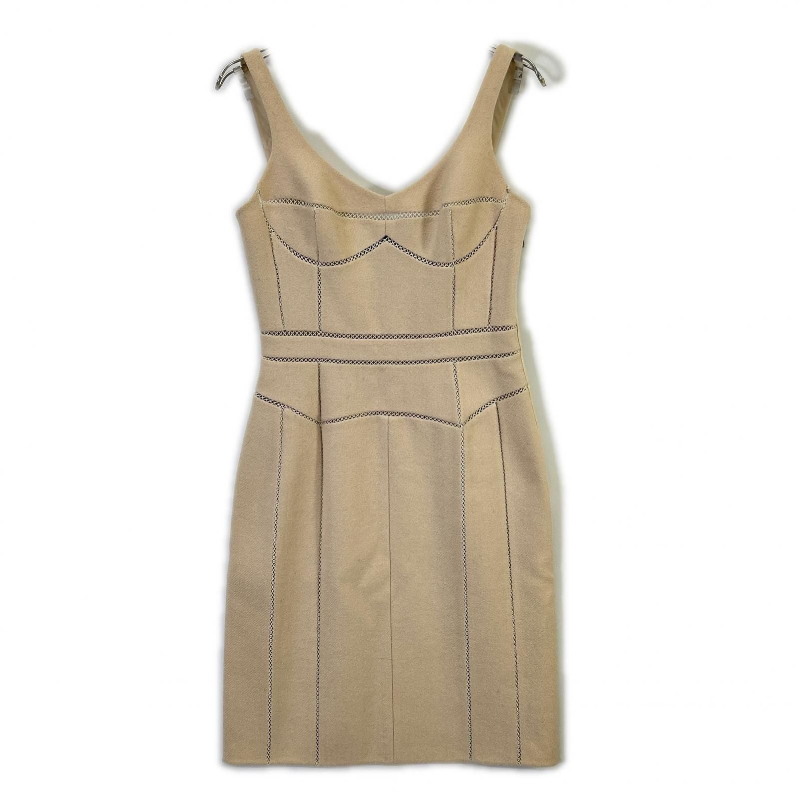 Louis Vuitton Beige Wool Mohair Cami Dress