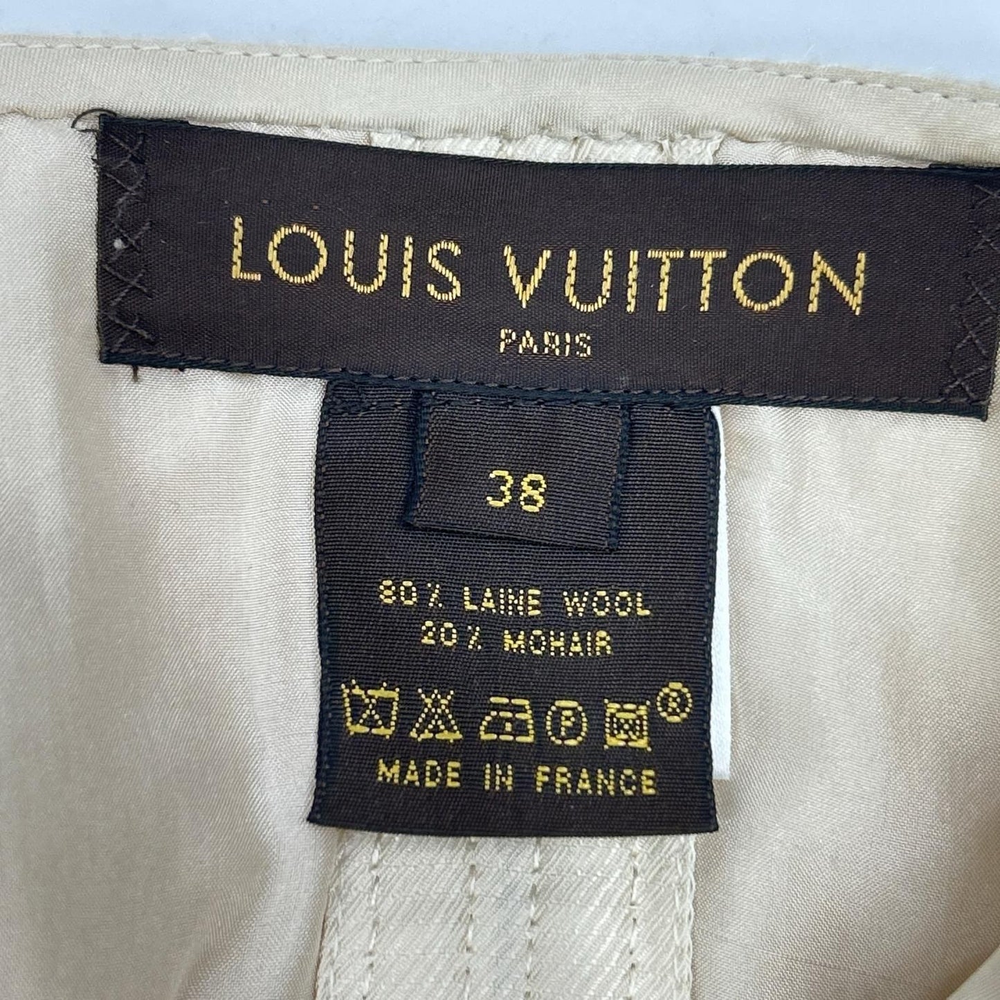 Louis Vuitton Beige Wool Mohair Cami Dress — view 3