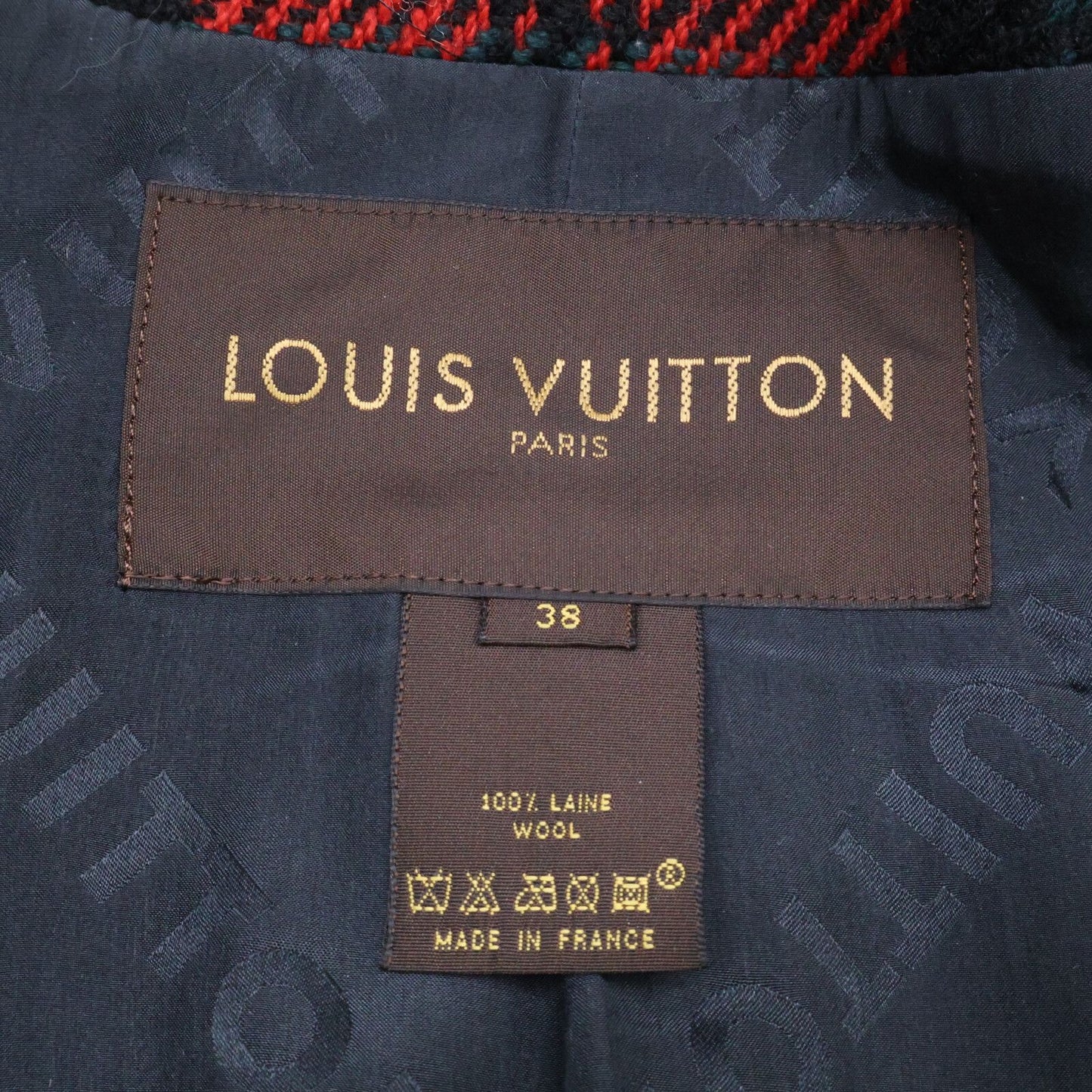 Louis Vuitton Collection Fitch Wool Check Belt Long Coat 38 — view 5