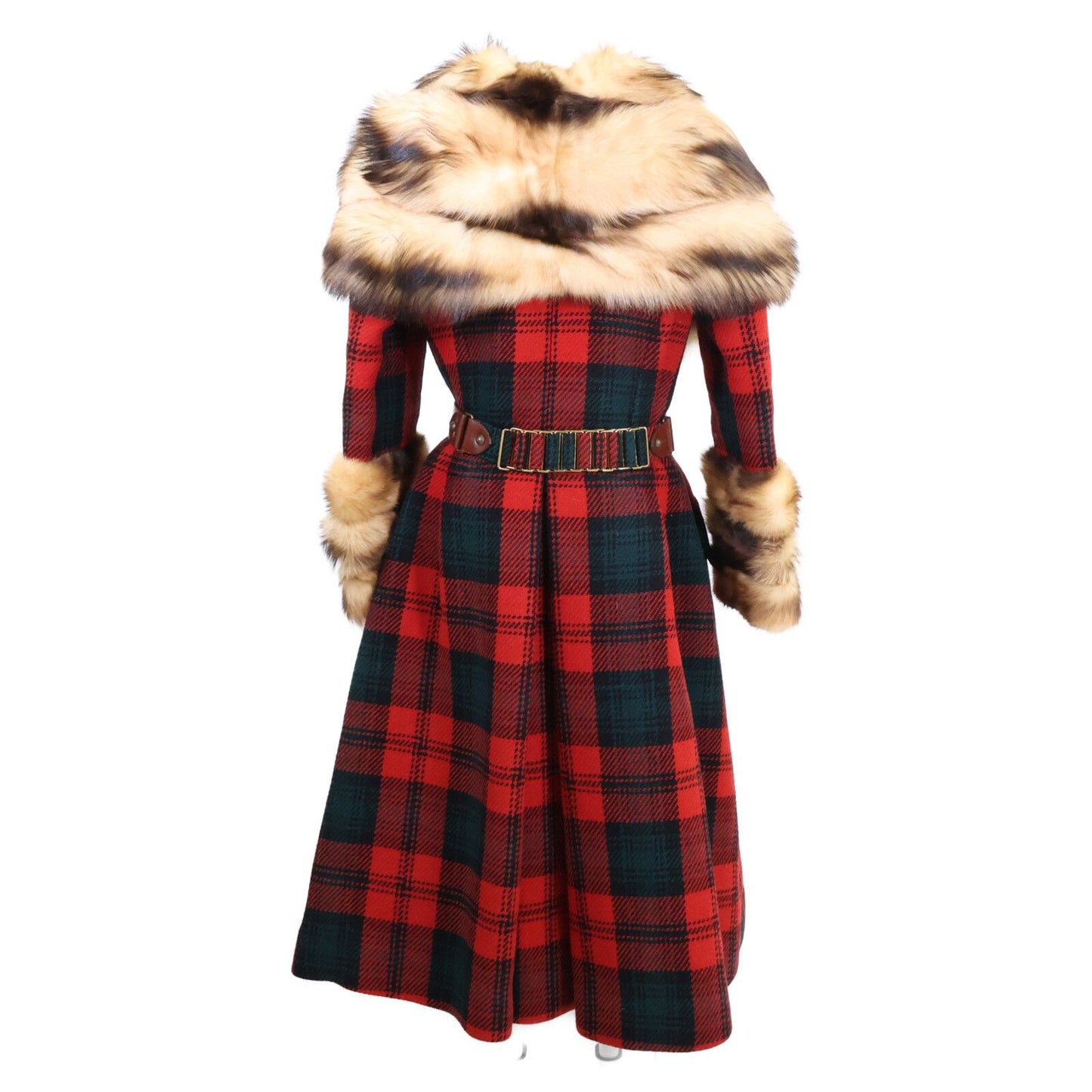 Louis Vuitton Collection Fitch Wool Check Belt Long Coat 38 — view 2