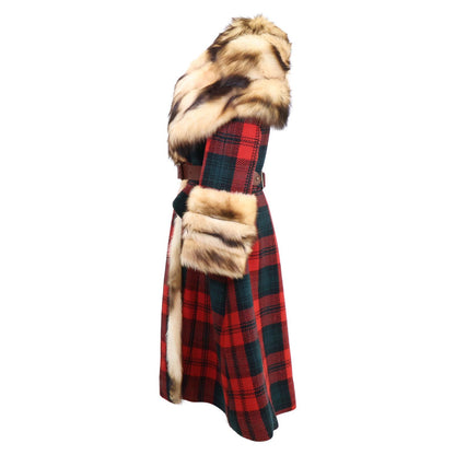 Louis Vuitton Collection Fitch Wool Check Belt Long Coat 38 — view 3