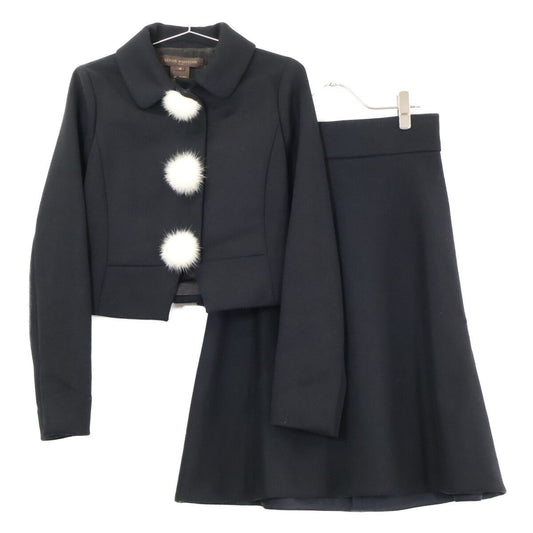 Louis Vuitton Wool Bonbon Short Jacket Skirt Set 38