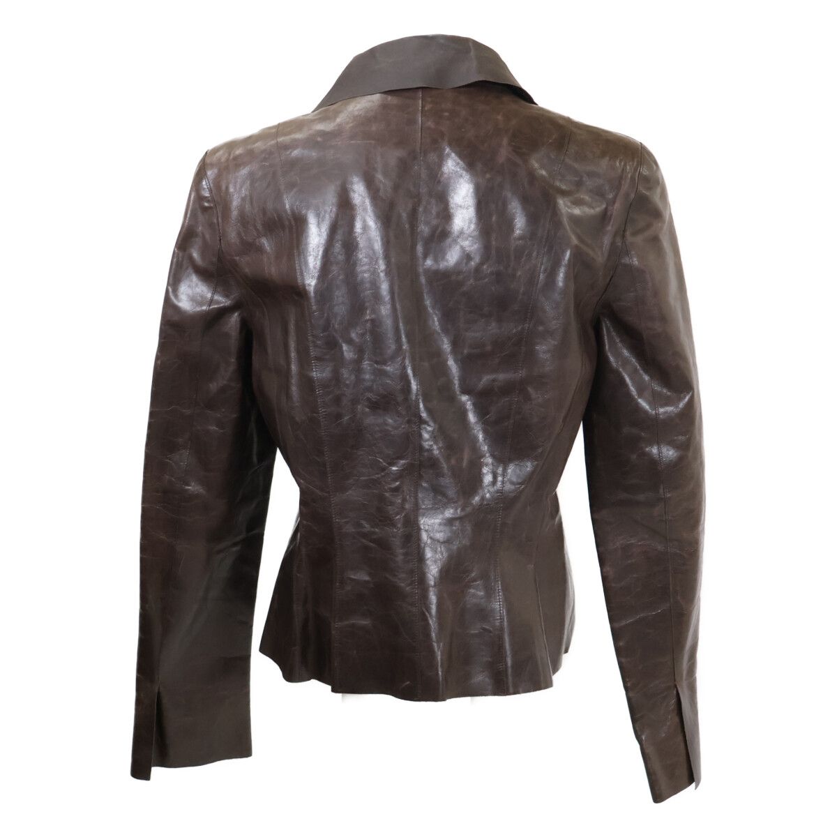 Chanel Brown Calfskin Leather Jacket 40 — view 2