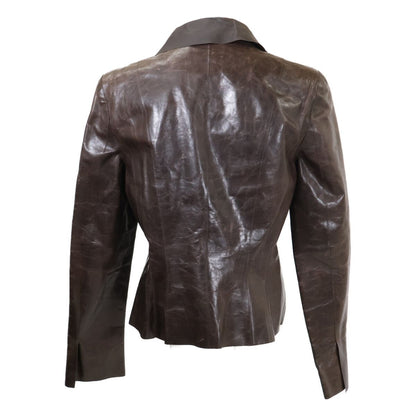 Chanel Brown Calfskin Leather Jacket 40 — view 2