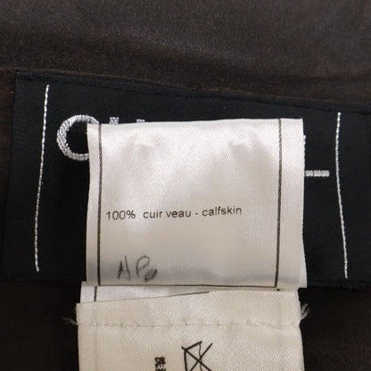 Chanel Brown Calfskin Leather Jacket 40 — view 6