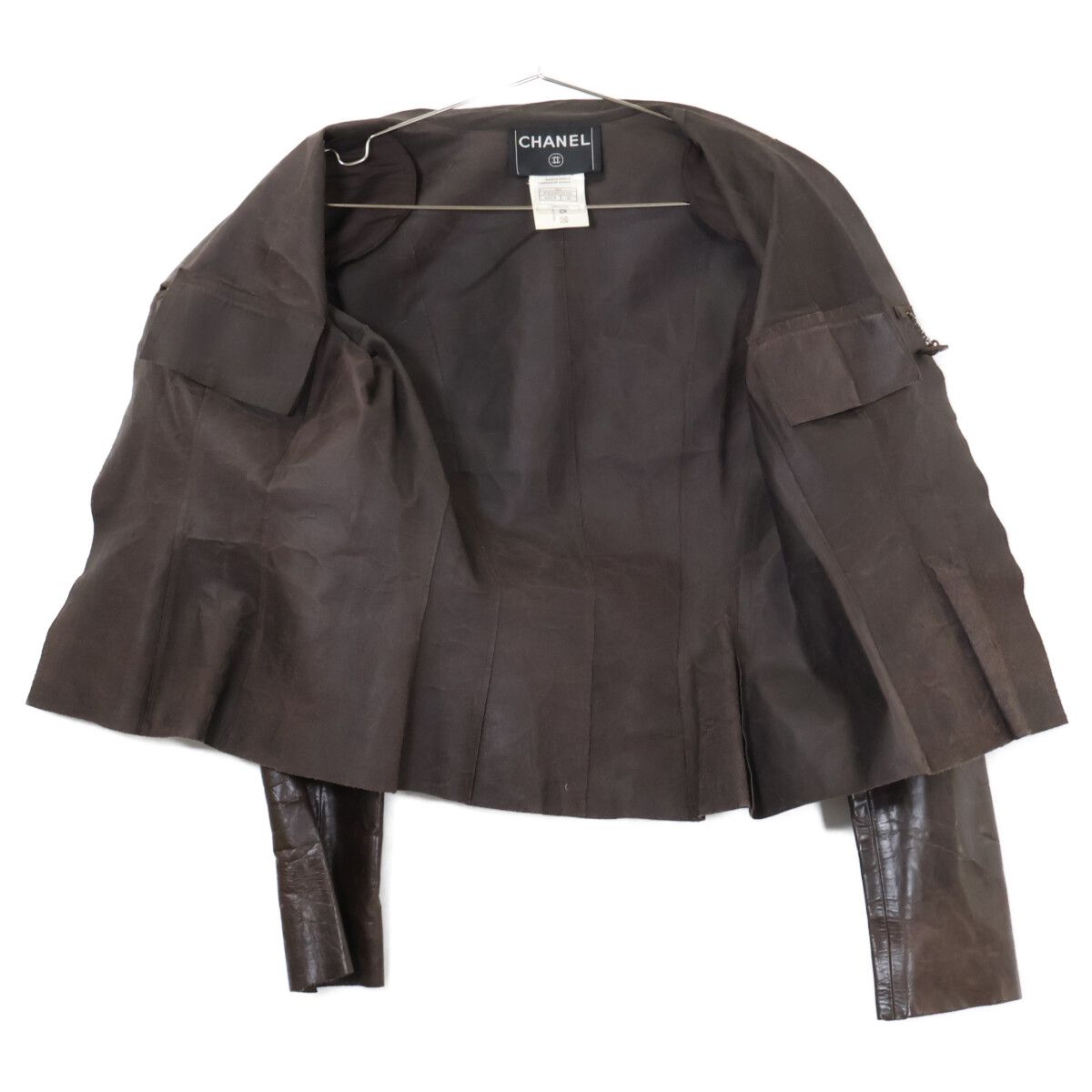 Chanel Brown Calfskin Leather Jacket 40 — view 4