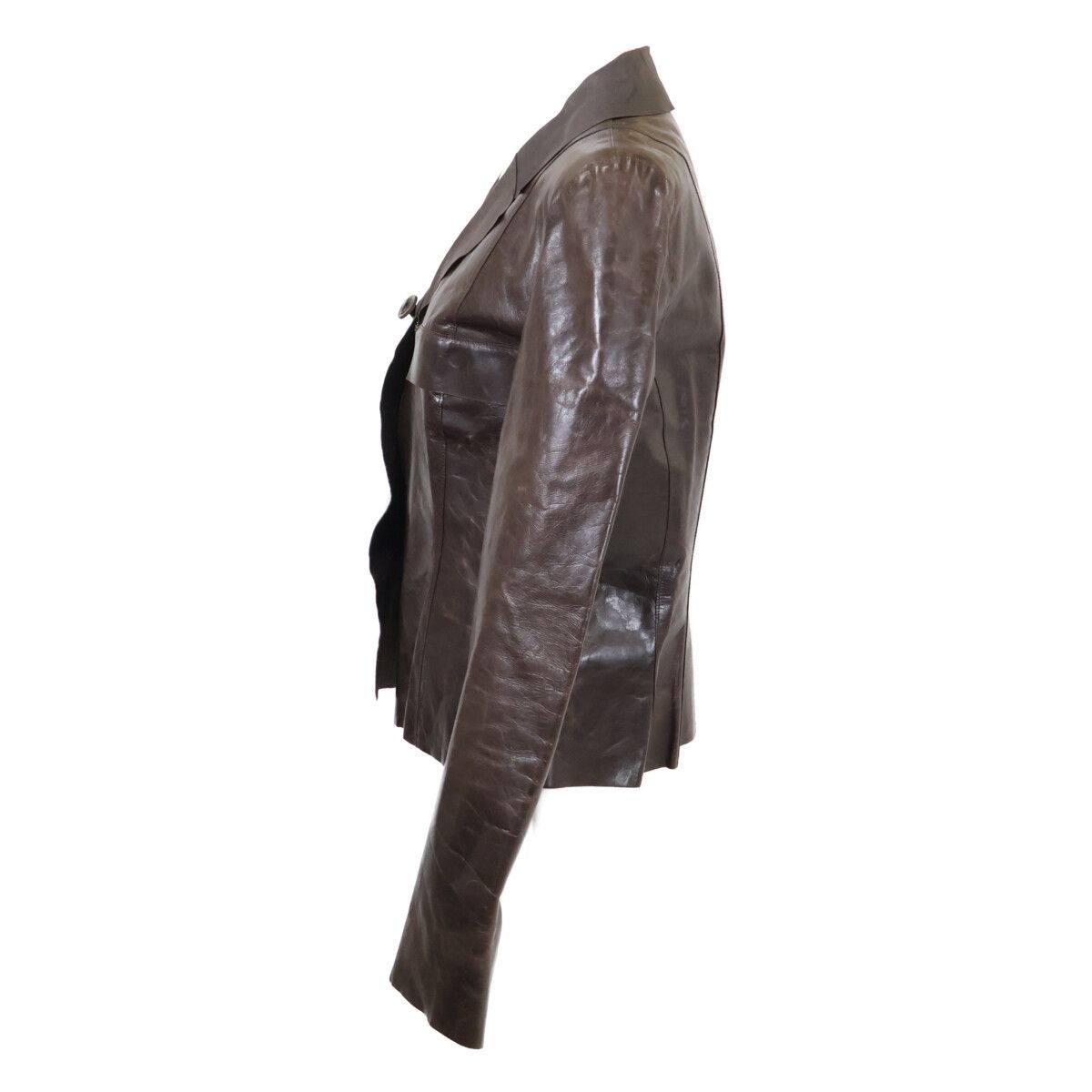 Chanel Brown Calfskin Leather Jacket 40 — view 3