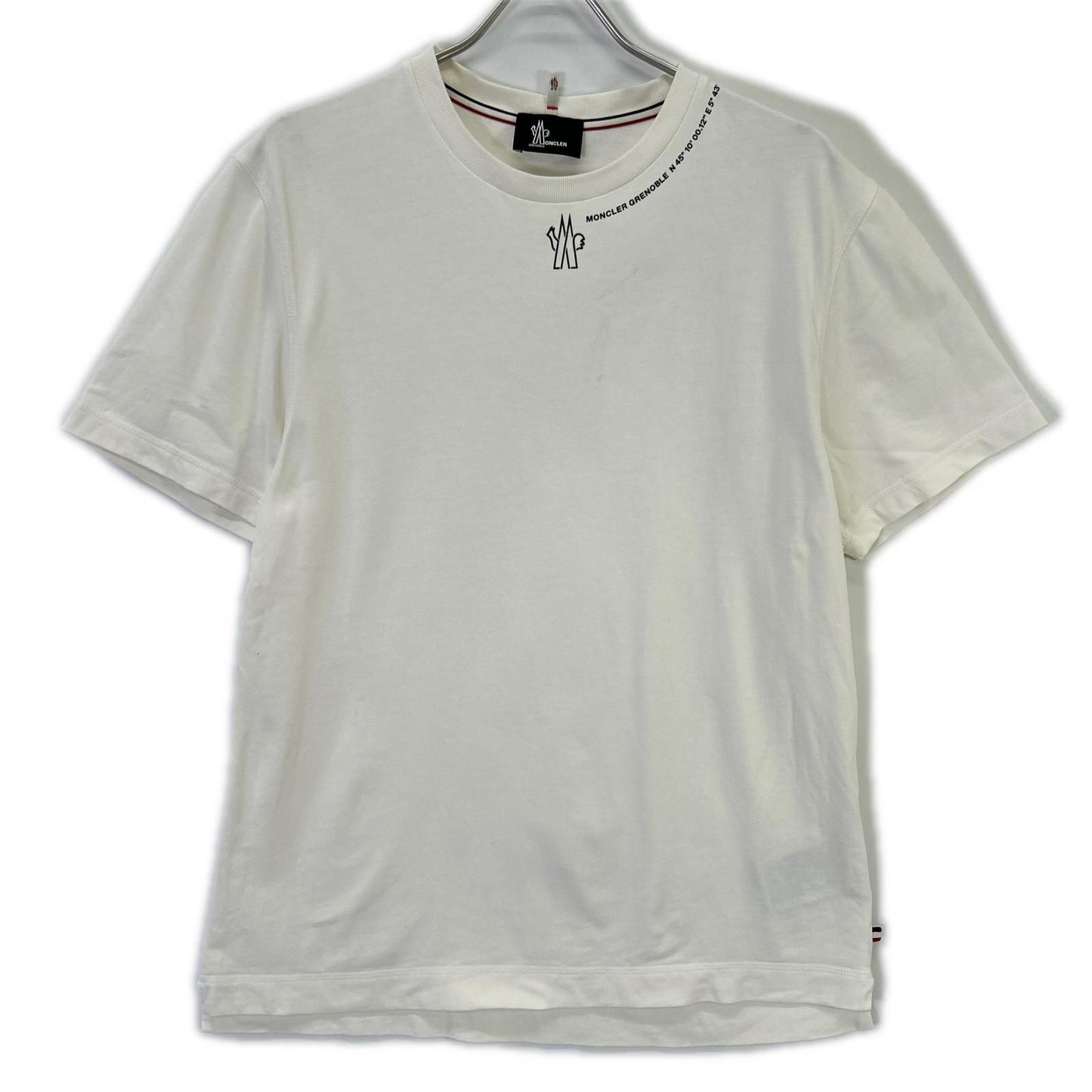 Moncler Grenoble White Neck Logo Short Sleeve T-Shirt