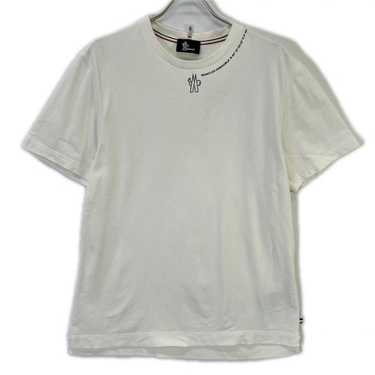 Moncler Grenoble White Neck Logo Short Sleeve T-Shirt