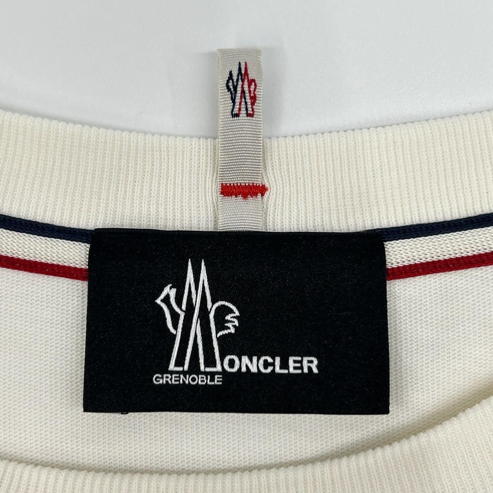 Moncler Grenoble White Neck Logo Short Sleeve T-Shirt — view 3