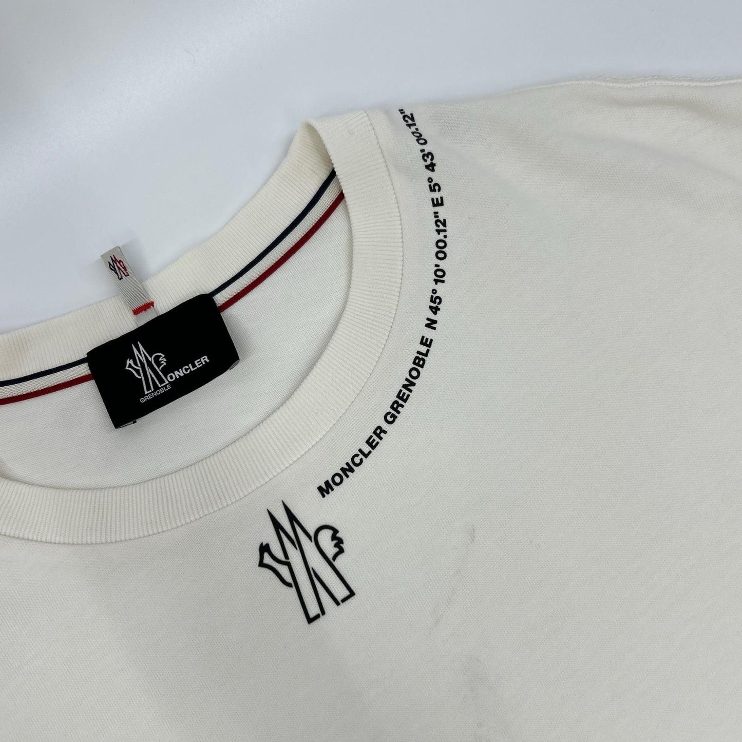 Moncler Grenoble White Neck Logo Short Sleeve T-Shirt — view 8