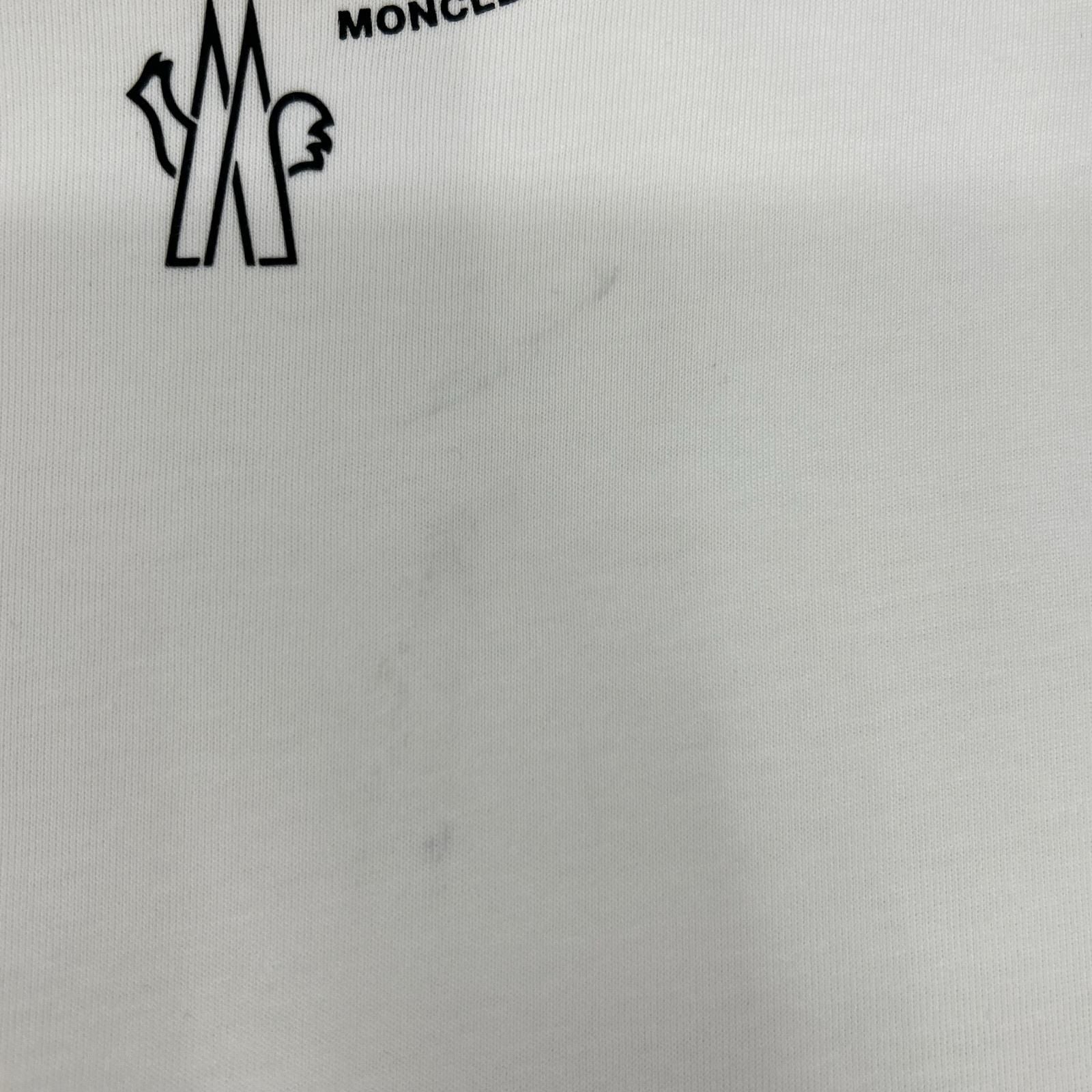 Moncler Grenoble White Neck Logo Short Sleeve T-Shirt — view 7