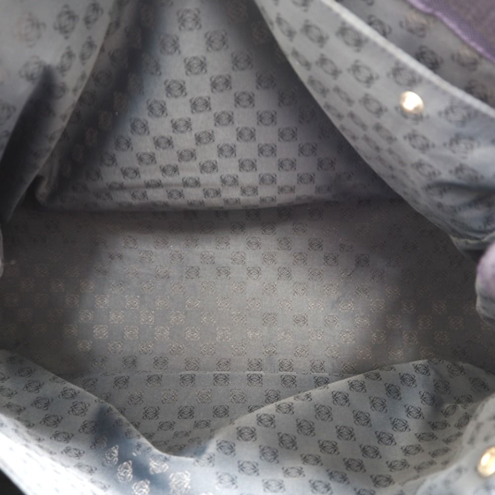 Loewe Anagram Voyager Logo Button Tote Purple — view 7