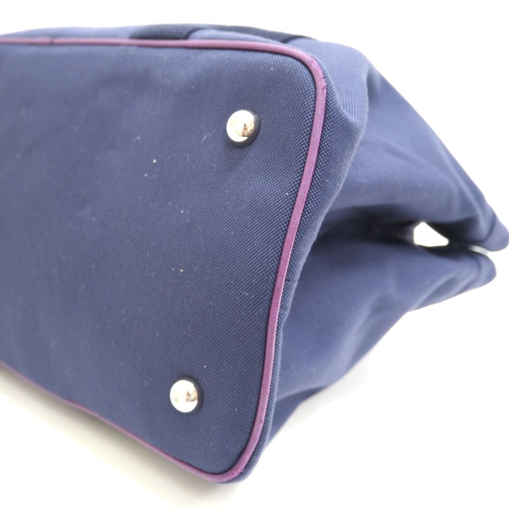 Loewe Anagram Voyager Logo Button Tote Purple — view 5