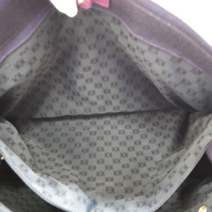 Loewe Anagram Voyager Logo Button Tote Purple — view 8