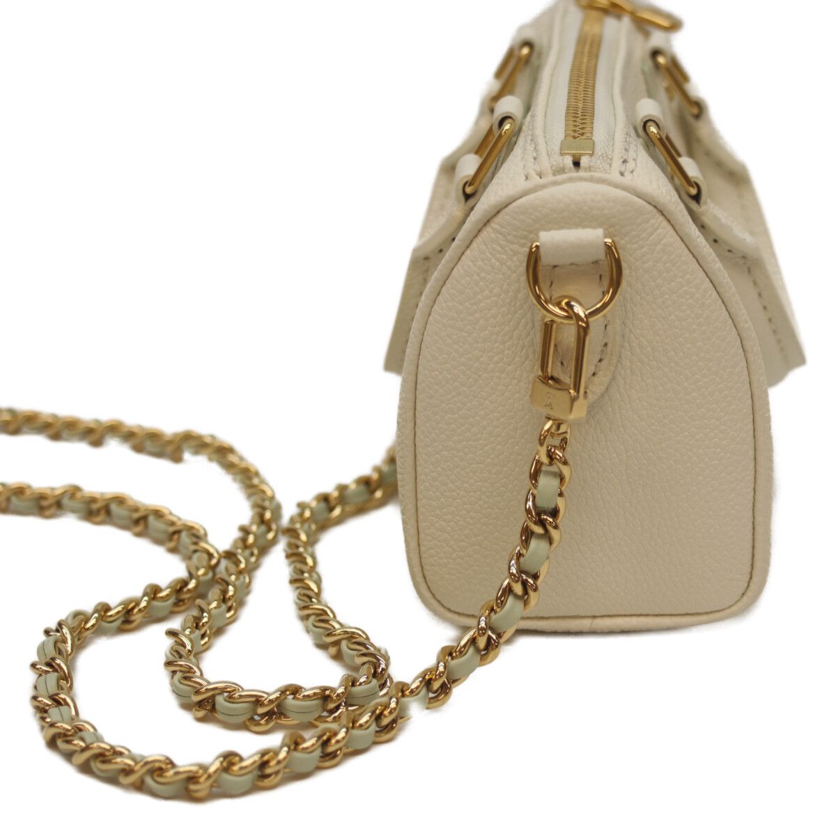 Louis Vuitton Monogram Empreinte Bicolor Latte White Nano Speedy Handbag — view 2